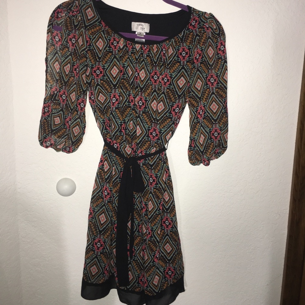 PATTERNED SWEET STORM DRESS WITH OPEN SLEVES❤️💙🧡